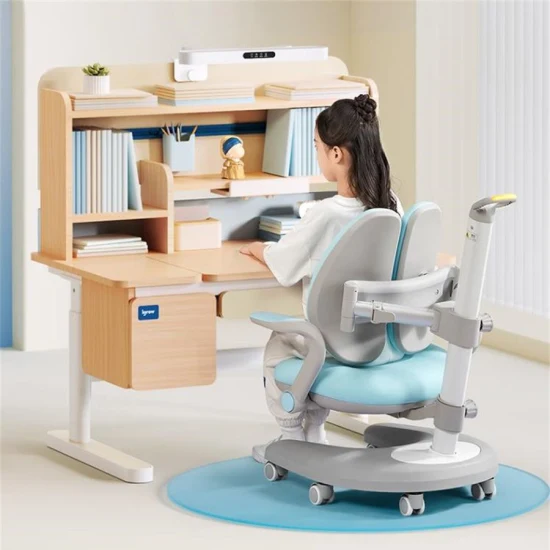 Conjunto de mesa e cadeiras ergonômicas ajustáveis ​​para estudo infantil Igrow Banco de mesa